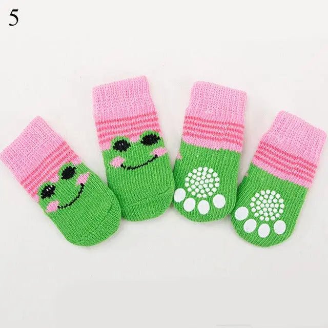 4pcs set knitted pet socks