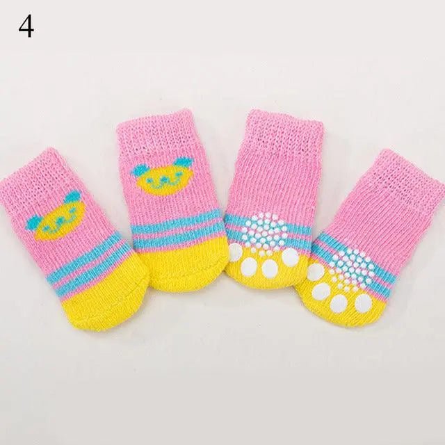 4pcs set knitted pet socks