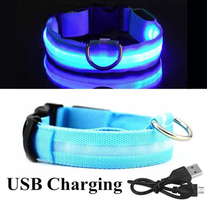 adjustable led glowing pet collar