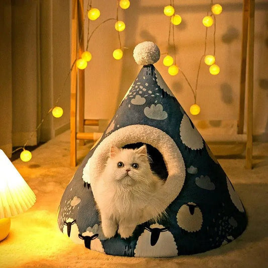Triangle Yurt House Cat Litter