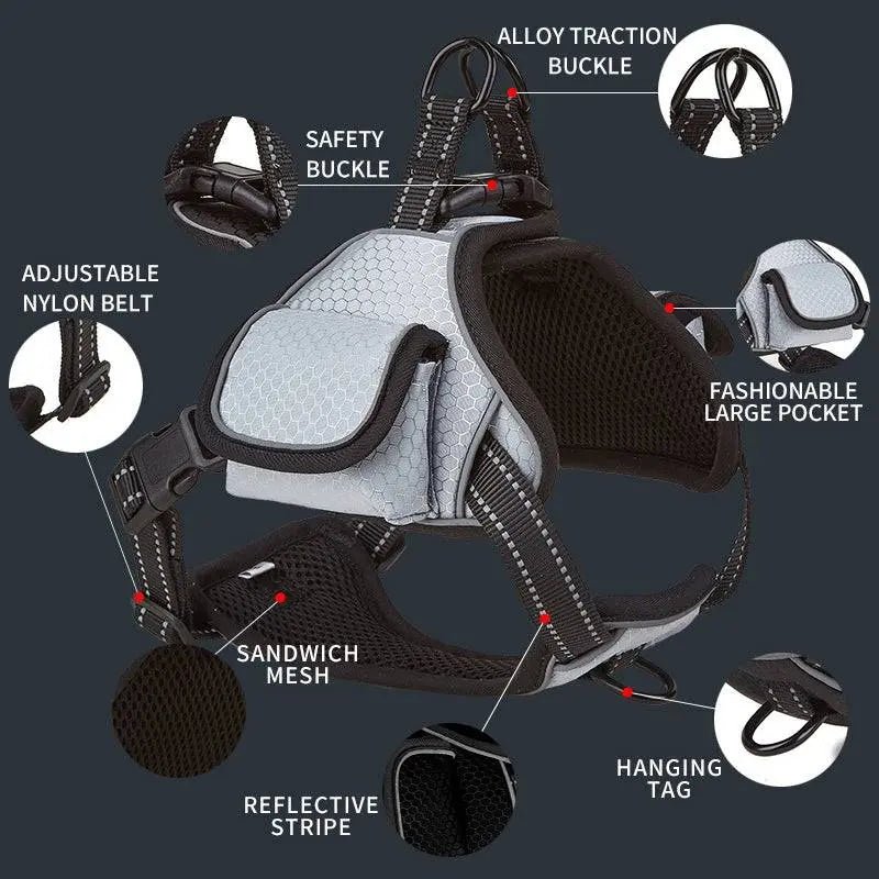 Airtag Pet Harness Vest Set - WoofMeowProps.com